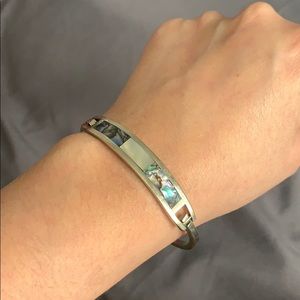 Silver and blue bracelet